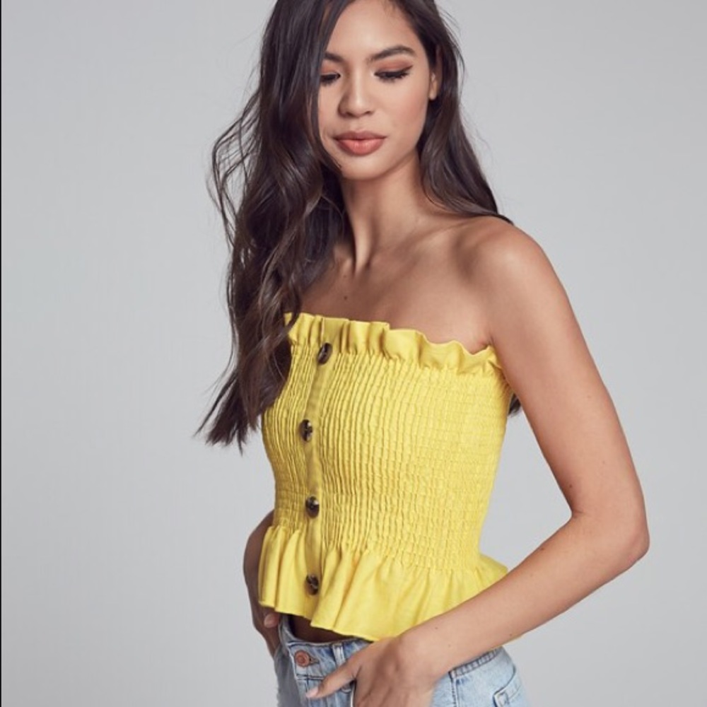 Button Detailed Smocked Top